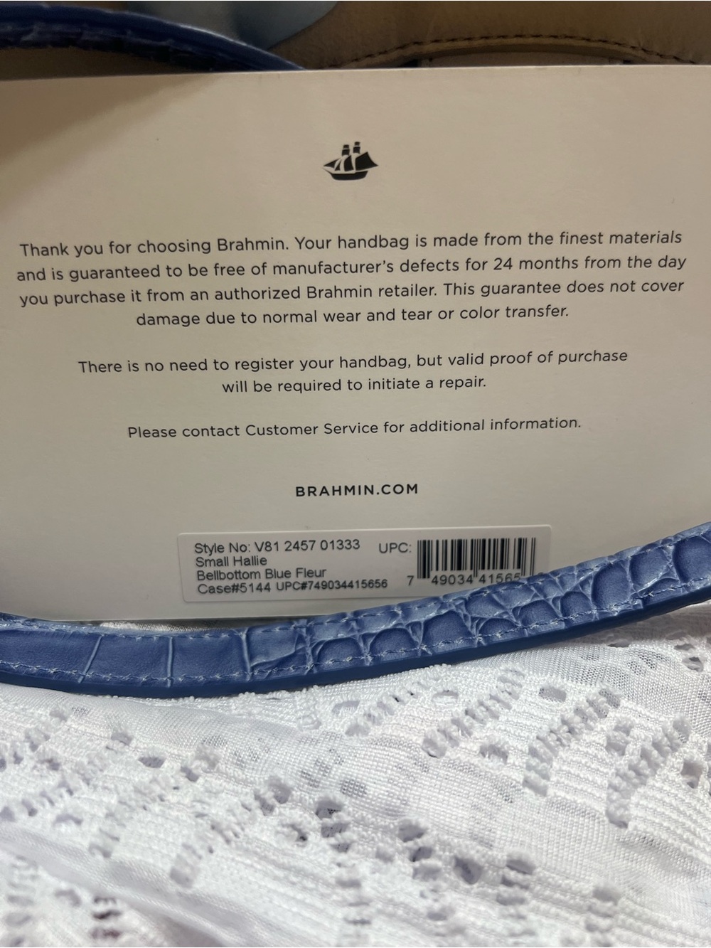 Brahmin Small Hallie Bellbottom Blue Fleur bag - Picture 9 of 12